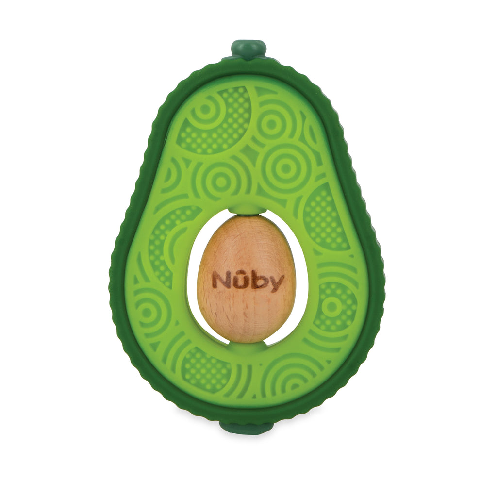 Avocado Muncher Wood and Silicone Teether